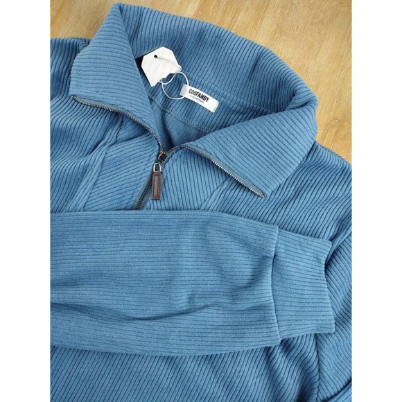 COOFANDY Men's Quarter Zip Up Sweater Lightweight Mock Neck Pullover Size Large‎ - Picture 1 of 5